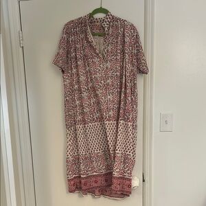 Matta Red and White Floral Midi Dress